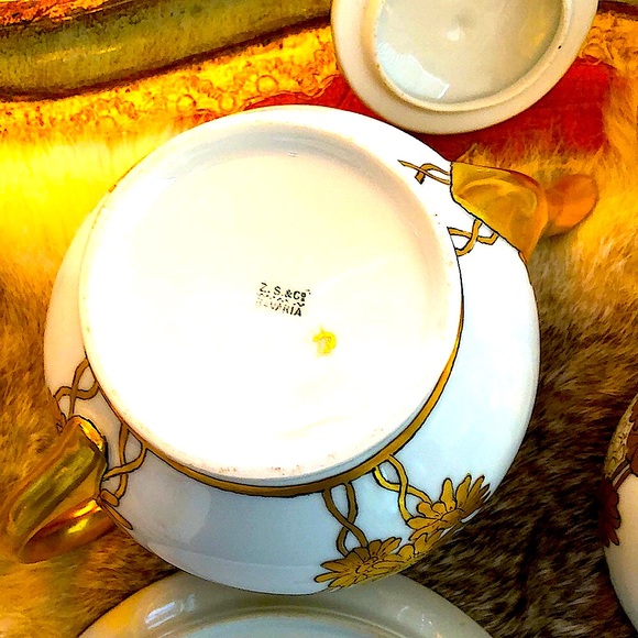 EUC- Antique French & German Hand-Painted Tea Set Pieces - Picture 11 of 16